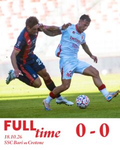 Bari, frenata al San Nicola: 0-0 col Crotone ultimo e il Potenza capolista resta a +5
